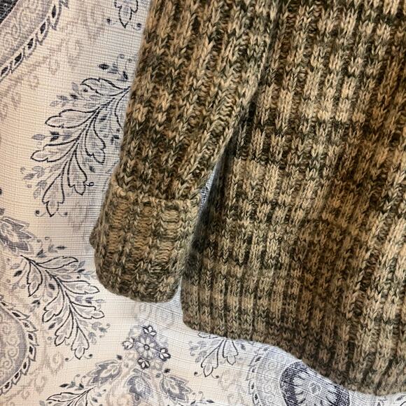 Old Navy Green And Gray Mock Neck Marled Knit Tunic Length Sweater Medium Petite - Picture 4 of 7